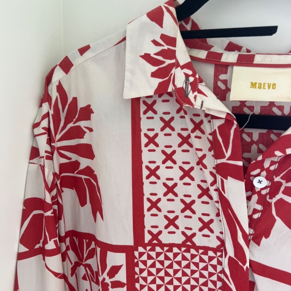 Red and white patterned dress - size s